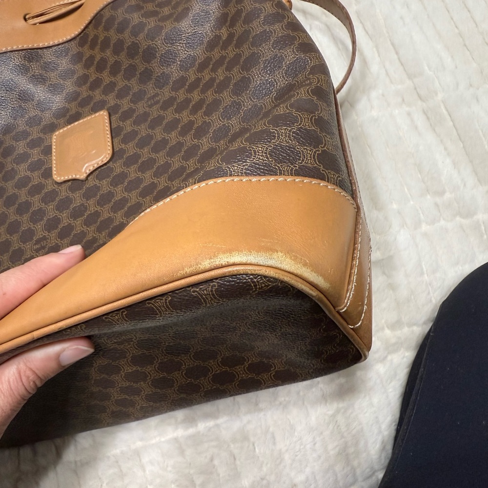 Celine vintage Brown Leather Bucket Bag - Picture 12 of 13
